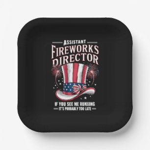Assistant Fireworks Director USA 4th Of July Paper Plate