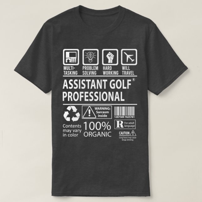 Assistant Golf Professional MultiTasking Certified T-Shirt (Design Front)