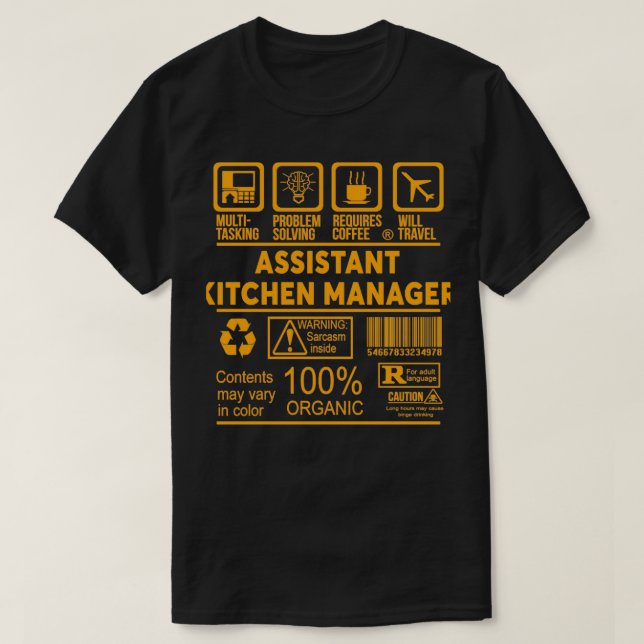ASSISTANT KITCHEN MANAGER NICE DESIGN 2017 Classic T-Shirt (Design Front)