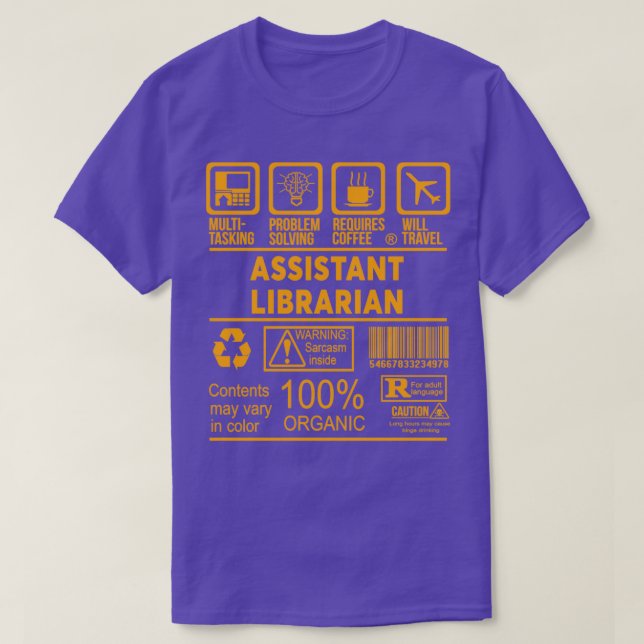 ASSISTANT LIBRARIAN NICE DESIGN 2017 T-Shirt (Design Front)