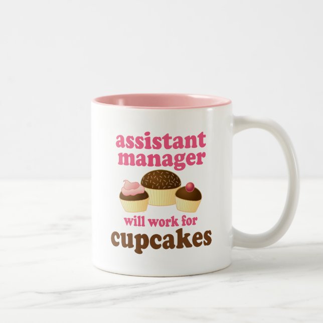 Assistant Manager (Funny) Gift Two-Tone Coffee Mug (Right)