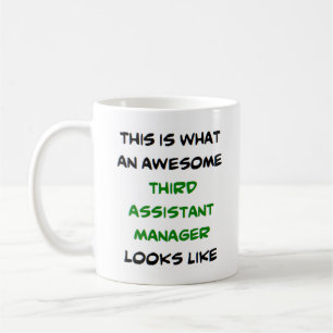 assistant manager, third, awesome coffee mug