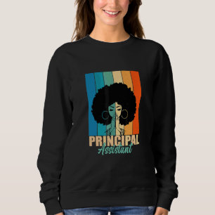 Assistant Principal Afro Job Title School Worker V Sweatshirt