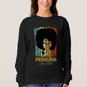 Assistant Principal Afro Job Title School Worker V Sweatshirt