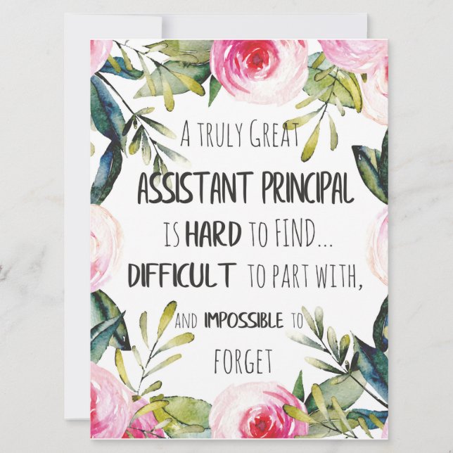 Assistant Principal Appreciation Secretary Thank Card (Front)