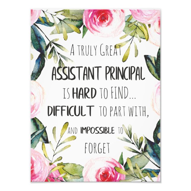 Assistant Principal Appreciation Secretary Thank Photo Print (Front)