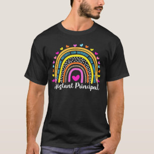 Assistant Principal Boho Rainbow Leopard Back to s T-Shirt