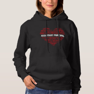 Assistant Principal Cute Heart Gift Back To School Hoodie