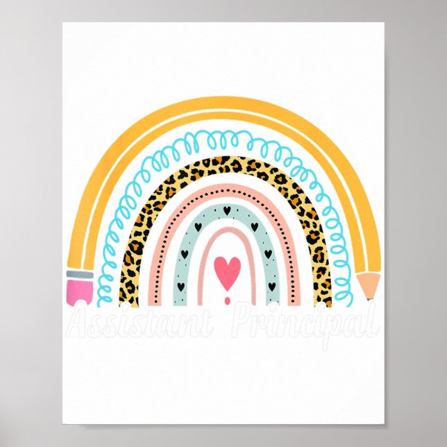 Assistant Principal Leopard Rainbow Appreciation W Poster (Front)