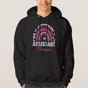 Assistant Principal Leopard Rainbow Job Title Scho Hoodie