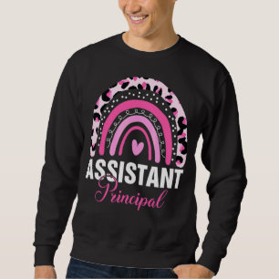 Assistant Principal Leopard Rainbow Job Title Scho Sweatshirt