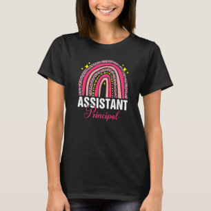 Assistant Principal Leopard Rainbow Job Title Scho T-Shirt