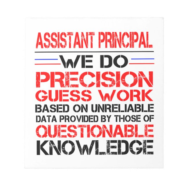 Assistant Principal Notepad Funny Birthday Gifts (Front)