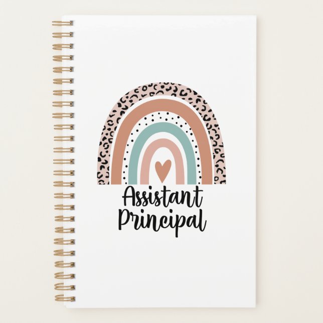 Assistant Principal Rainbow Leopard Funny Gift Planner (Front)