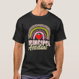 Assistant Principal Rainbow Leopard Job Title Scho T-Shirt