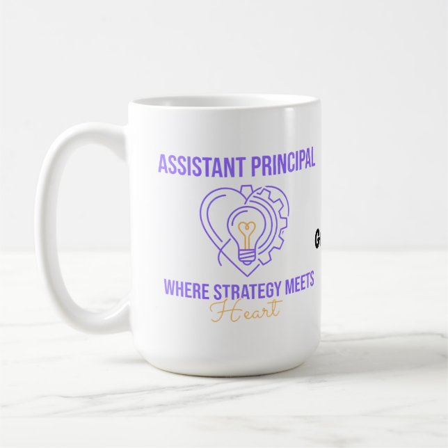 Assistant Principal Strategy Meets Heart Design Coffee Mug (Left)