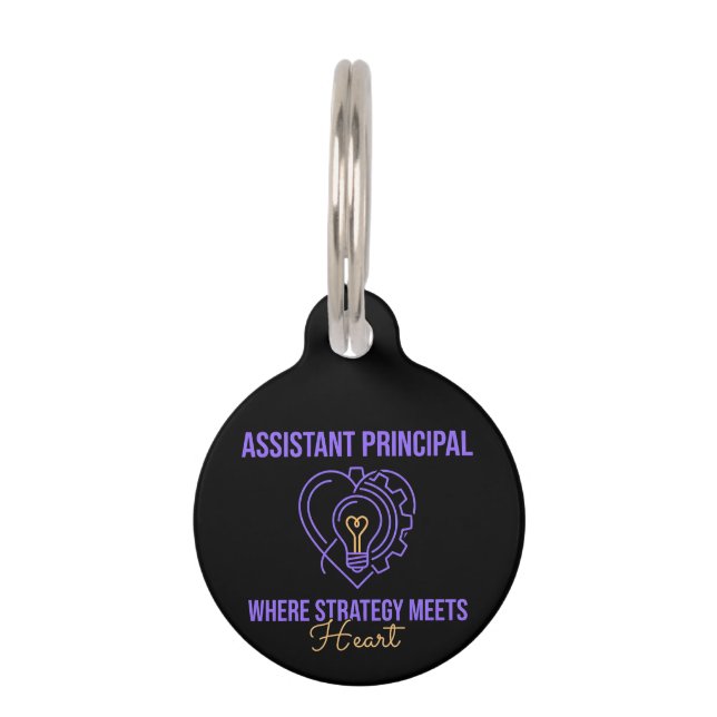 Assistant Principal Strategy Meets Heart Design Pet Tag (Front)