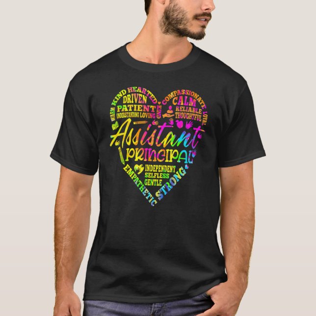 Assistant Principal Teachers Cute Heart Back To Sc T-Shirt (Front)