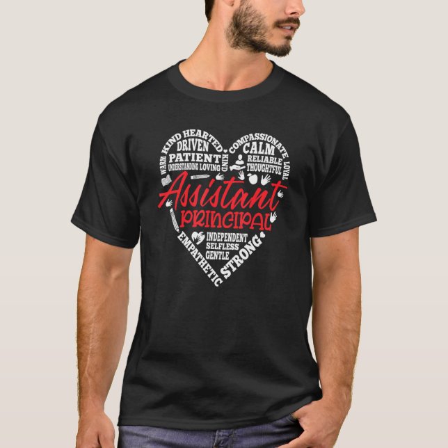 Assistant Principal Teachers Cute Heart Back To Sc T-Shirt (Front)