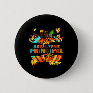 Assistant Principal Thankful Grateful Blessed Autu 6 Cm Round Badge
