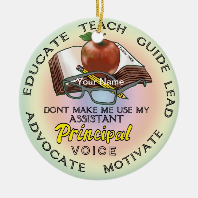 Assistant Principal Voice  Ceramic Ornament (Front)
