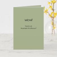 Assistant Professor Congratulations First Job