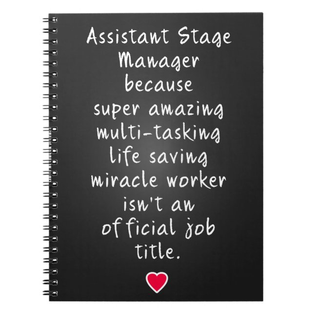 Assistant stage manager gifts  notebook (Front)