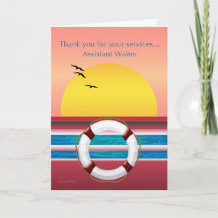 Assistant Waiter - Thank you - Cruise Ship Card