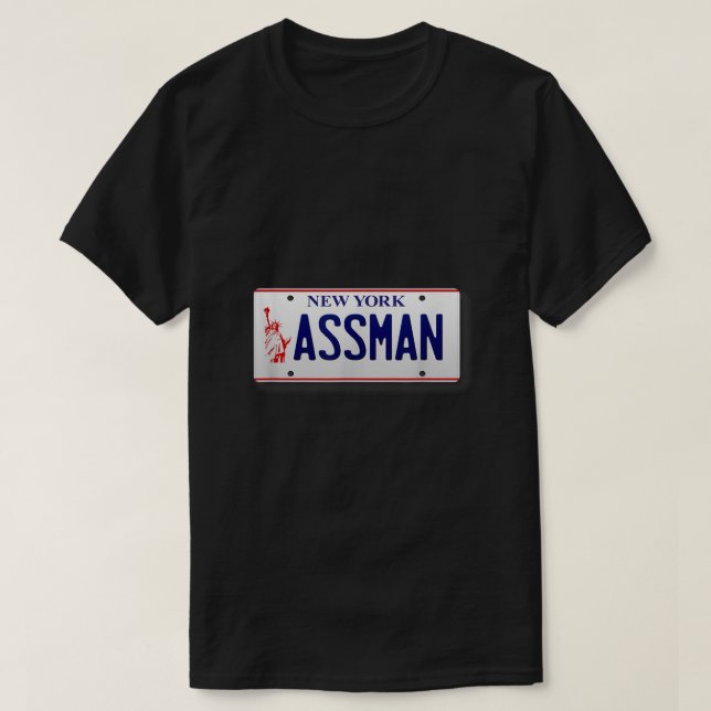Assman New York License Plate Funny1953 T-Shirt (Design Front)