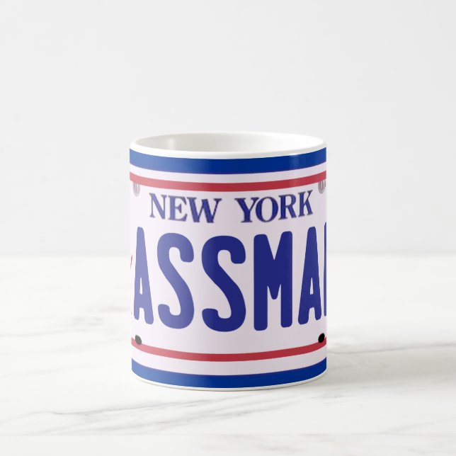 Assman New York License Plate Products Coffee Mug (Center)
