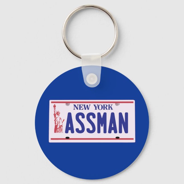 Assman New York License Plate Products Key Ring (Front)