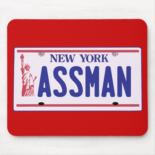 Assman New York License Plate Products Mouse Pad (Front)