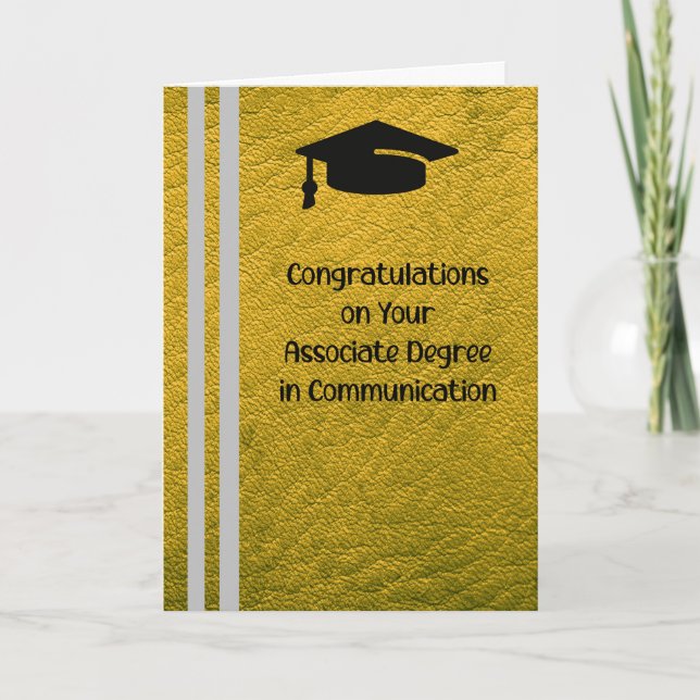 Associate Degree in Communication Gold Color Card (Front)