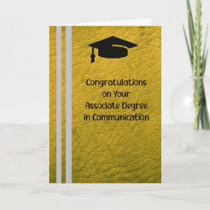 Associate Degree in Communication Gold Colour Card