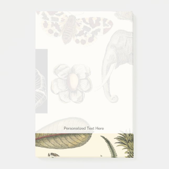 Assorted Animals Painted on Cream Background Post-it Notes (Front)