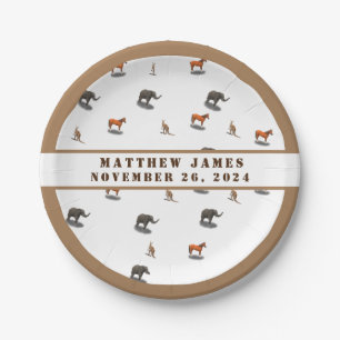 Assorted Animals Themed Baby Shower Paper Plate