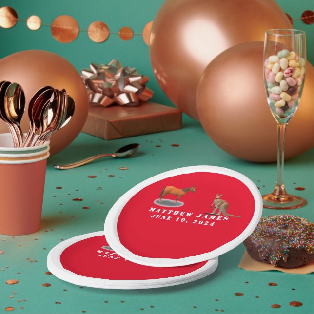 Assorted Animals Themed Baby Shower Paper Plate (Multi)