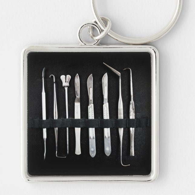 Assorted Antique Embalming Tools Key Ring (Front)