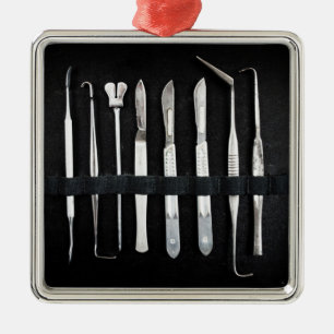Assorted Antique Embalming Tools Metal Ornament