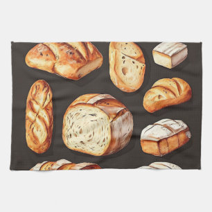 Assorted Artisan Bread Loaves Tea Towel