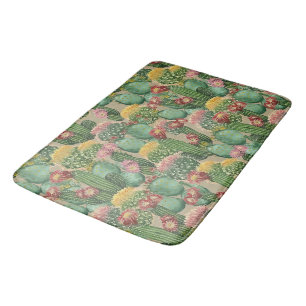 Assorted Blooming Cactus Plants Bath Mat
