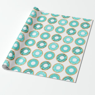 Assorted Blue Doughnuts Pattern Wrapping Paper