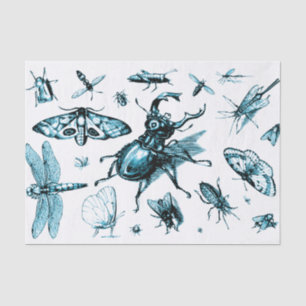 Assorted Bugs Black, Grey, Blue Tissue Paper