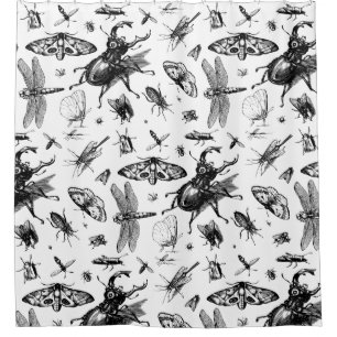 Assorted Bugs Sketch Shower Curtain