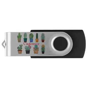 Assorted Cactus Plants Thunder_Cove USB Flash Drive