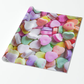 Assorted Candy Hearts with Message Wrapping Paper