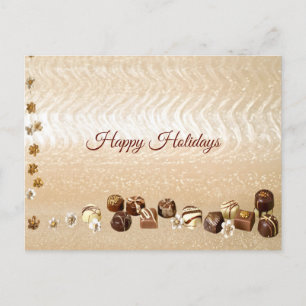 Assorted Chocolates with Decorative Flowers Postcard