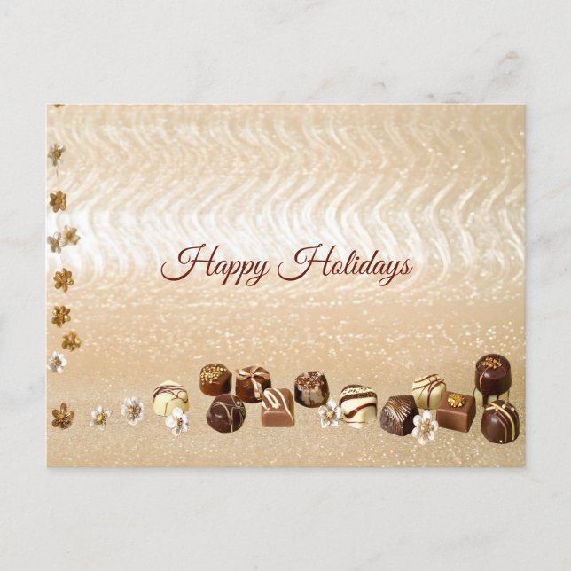 Assorted Chocolates with Decorative Flowers Postcard (Front)