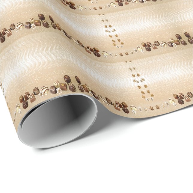 Assorted Chocolates with Decorative Flowers Wrapping Paper (Roll Corner)
