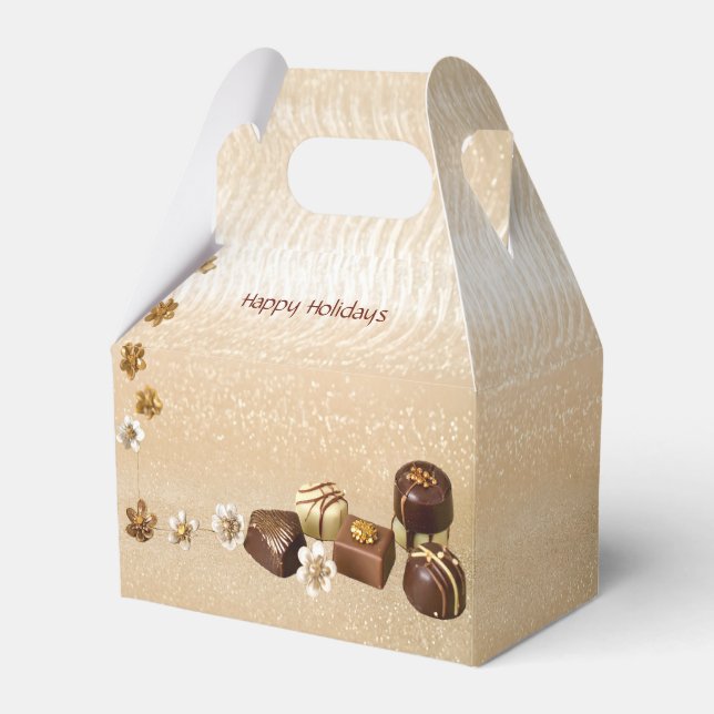 Assorted Chocolates with Flowers Favour Box (Front Side)